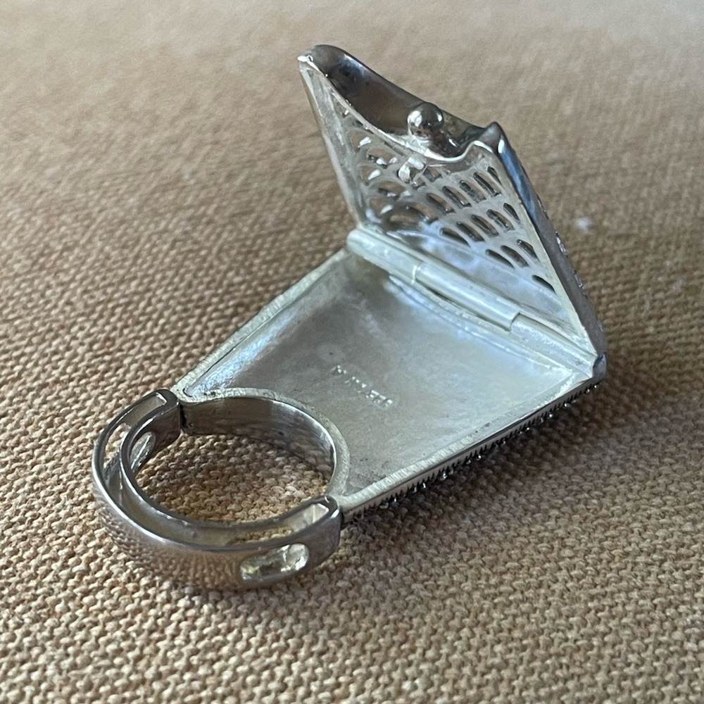 Silver Patterned Padlock Charm - Picture 2 of 2